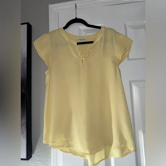 Calvin Klein Soft Yellow Blouse - Picture 1 of 5